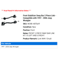 thumbnail image 2 of Front Stabilizer Sway Bar 2 Piece Link - Compatible with 1997 - 2006 Jeep Wrangler 1998 1999 2000 2001 2002 2003 2004 2005, 2 of 2
