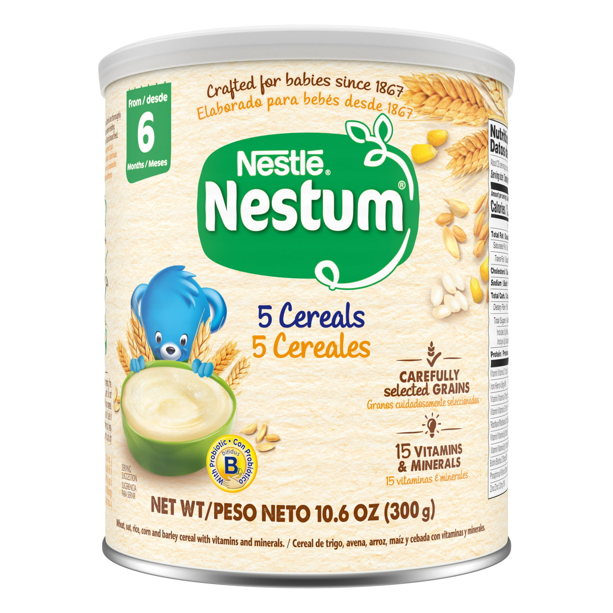 Nestle Nestum Infant Cereal, 5 Cereals, 10.6 oz