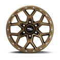 thumbnail image 6 of RockTrix RT107 17 inch Wheel Compatible with Chevrolet Colorado Silverado 1500, 6x5.5 Rim 6x139.7 Wheel, 17x9, -12 Offset, 4.5 Backspace, Also Fits GMC Canyon Sierra 1500, Bronze, 6 of 8