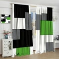 thumbnail image 4 of Pink and Black Curtains Gray White Geometric Silver Dark Abstract Square Art Curtain with Rod Pocket for Bedroom Living Room Home Decor Drapes Window Treatments 2 Panels Set 42x84, 4 of 4