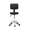 thumbnail image 5 of Hassch PU Leather Round Rolling Stool with Backrest and Footrest, Height-Adjustable Swivel Drafting Chair for Work Task Salon Barber Shop (Black), 5 of 10