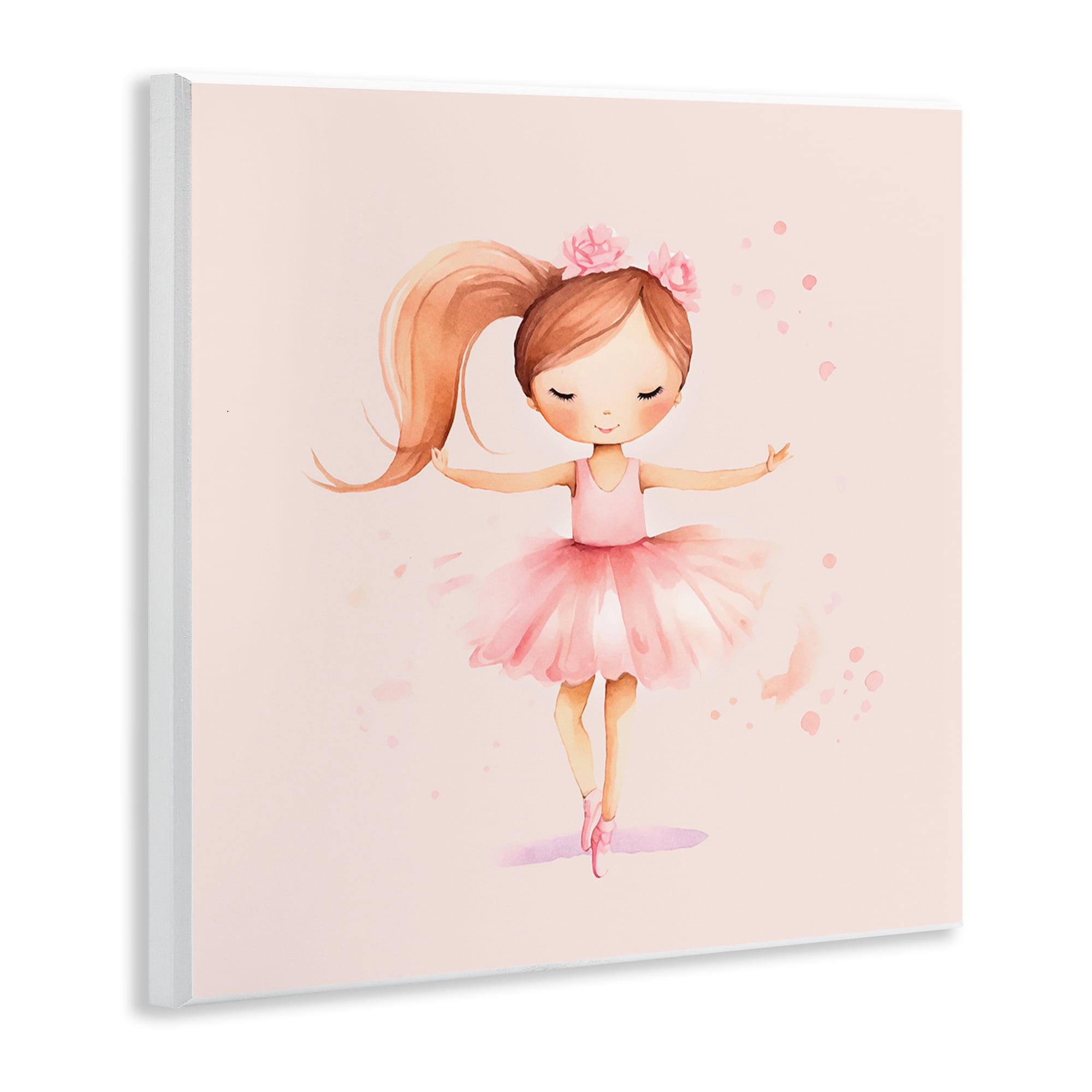 Stupell Industries Little Dancer Girl People Painting Unframed Art Print Wall Art, 12 x 12