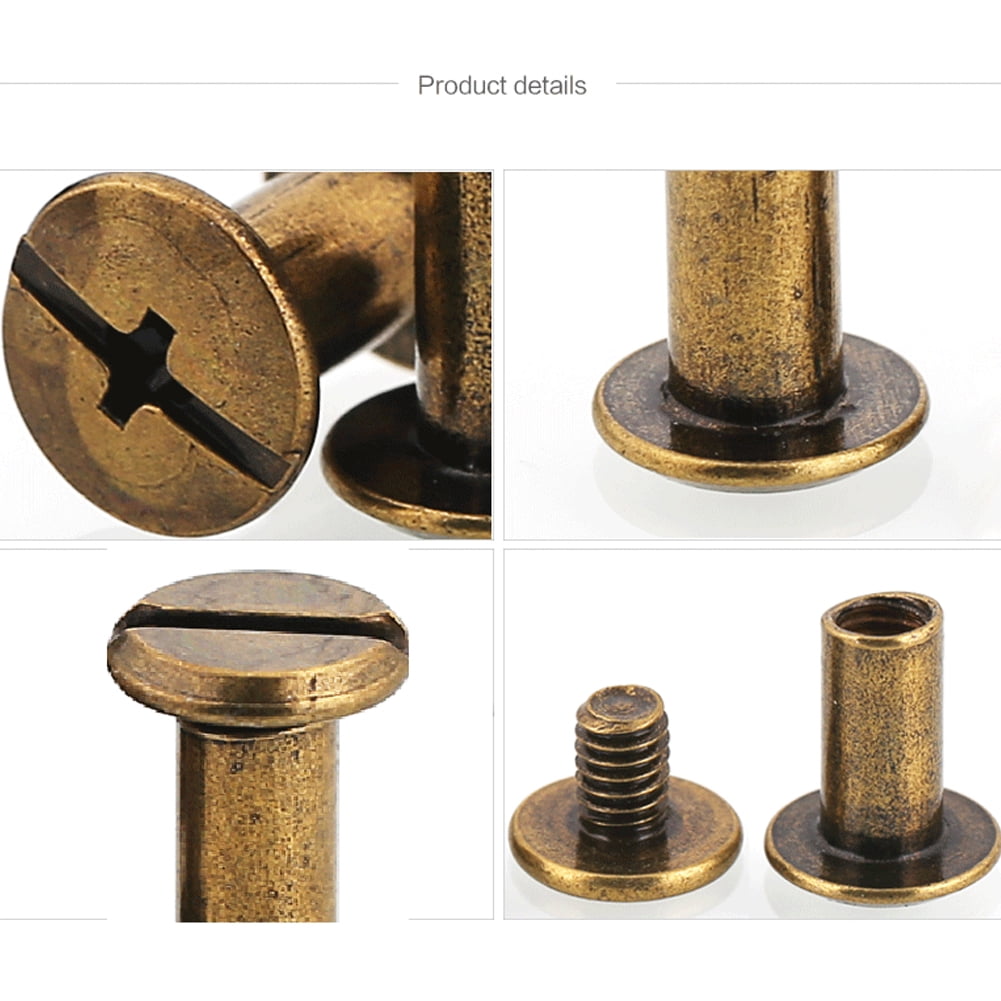 (10pcs) Brass Plated Butt Lock One Letter Rivet M4x10mm