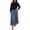 Blue, variant on Women's Solid Color Long Sleeve Jumperand Pleated Bottom Dress Fashion Casual Patchwork Crewneck Spring Dresses Black L
