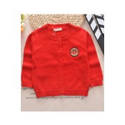 Baby Girls Embroidered Round Neck Stretchable Cardigan Sweater