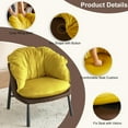 thumbnail image 6 of Modern elegant armchair, velvet reading chair, with metal legs, sturdy and durable, soft and comfortable, suitable for living room, study and bedroom, yellow, 6 of 7
