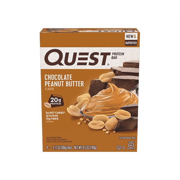 Quest Nutrition Chocolate Peanut Butter Protein Bar, High Protein, Low