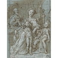 thumbnail image 2 of Gregorio Pagani 19x24 Gold Ornate Framed and Double Matted Museum Art Print Titled - Holy Family with the Infant St. John the Baptist (1590-92), 2 of 4