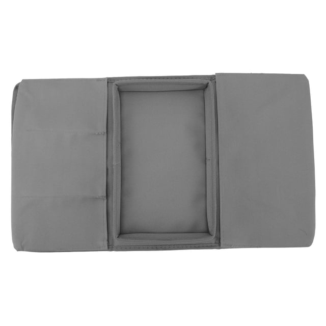Couch Arm Table, Sofa Tray Side Pockets Foldable Ample Space For Office Grey