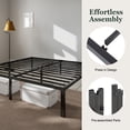 thumbnail image 5 of Amolife Heavy Duty King Size 14'' Metal Platform Bed Frame with Ample Under-bed Storage Space, Black, 5 of 9