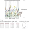thumbnail image 3 of Floral Shower Curtain for Bathroom Flower Shower Curtain Watercolor Shower Curtain Colorful Butterfly Flowered Plant Wildflower Shower Curtain with Hooks, Machine Washable, 72''''Wx84''''H, 3 of 5