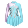 thumbnail image 1 of TiaoBug Kids Girls Shiny Metallic Figure Ice Skating Dress Sequin Floral Print Dancewear, 1 of 5