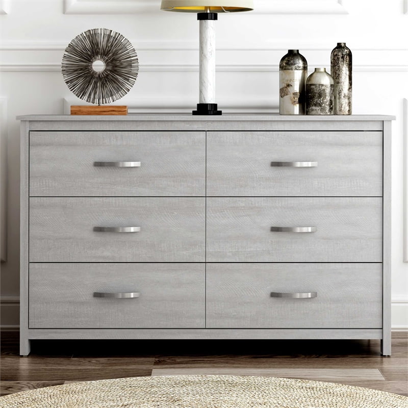 Layton 6Drawer Dusty Gray Oak Dresser with Ultra Fast Assembly