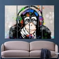 thumbnail image 4 of Abstract Monkey Wall Decor, Dj Monkey Art, Music Lover Monkey Canvas Art, Thinking Monkey Printed Canvas, Trendy Monkey Artwork, Canvas Wall Decor - 4P-Gallery Wrapped, 4 of 9