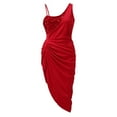 thumbnail image 4 of FAVIPT Dresses for Women Party Elegant One Shoulder Sequin Dress Side Split Cocktial Prom Maxi Dresses formal Dressy Summer 2025 Dress Red,S, 4 of 7