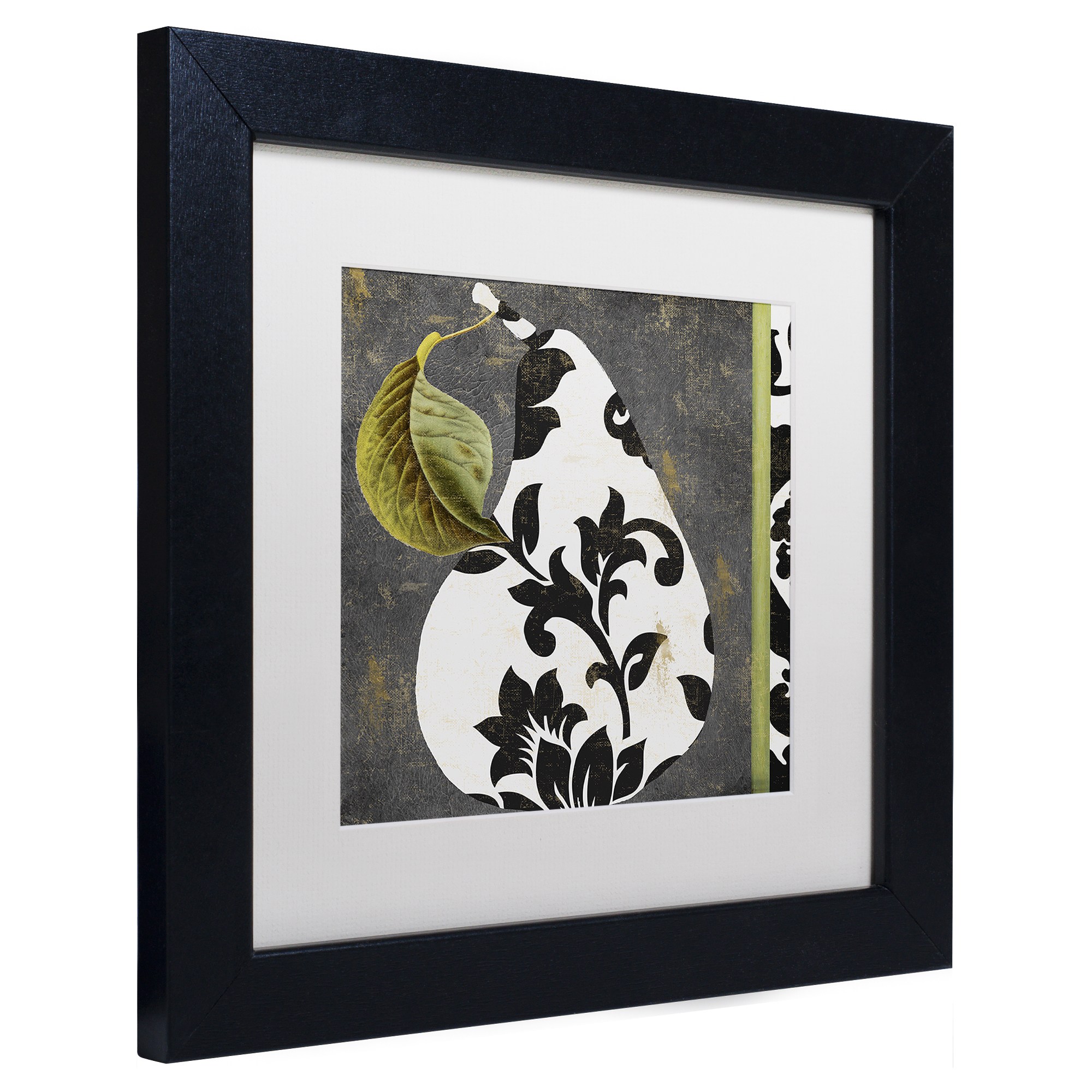 Trademark Fine Art "Decorative Pear I" Canvas Art by Color Bakery White Matte, Black Frame