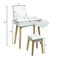 thumbnail image 2 of Gymax Vanity Makeup Table Cushioned Stool Set W/Flip Top Mirror &1 Drawer Writing Desk, 2 of 10