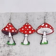thumbnail image 4 of WIFKLSIIPG Boucles d'Oreilles en Bois Rouges à Pois Boucles d'Oreilles en Bois, 4 of 4
