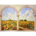 thumbnail image 2 of Del Missier, Andrea 14x12 Gold Ornate Wood Framed with Double Matting Museum Art Print Titled - Strada dei girasoli, 2 of 4