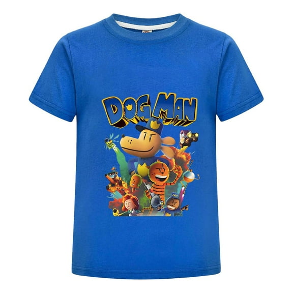 Dog Man Fire Squad Graphic Shirt for Kids – Boys Girls T-Shirt Tee Top with Bold Heroic Print