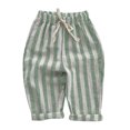 thumbnail image 2 of Boys' Cotton Linen Harem Bloomers Pants for Baby Toddler Striped Bloomer Elastic Basic Harem Pants Joggers for 0-5 Years, 2 of 4