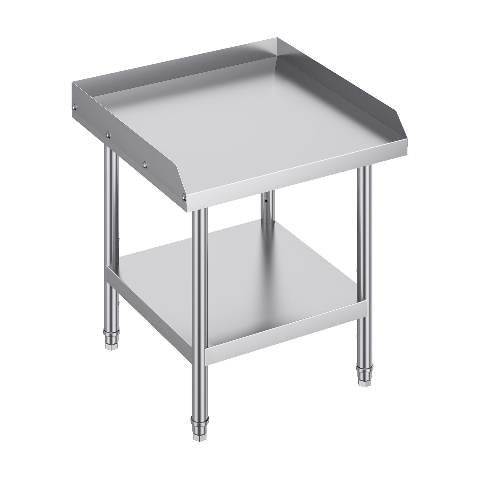 24x24x26 in Stainless Steel Commercial Work Table, 3-Sided Backsplash, Heavy  Adjustable Height for Restaurant Home Hotel