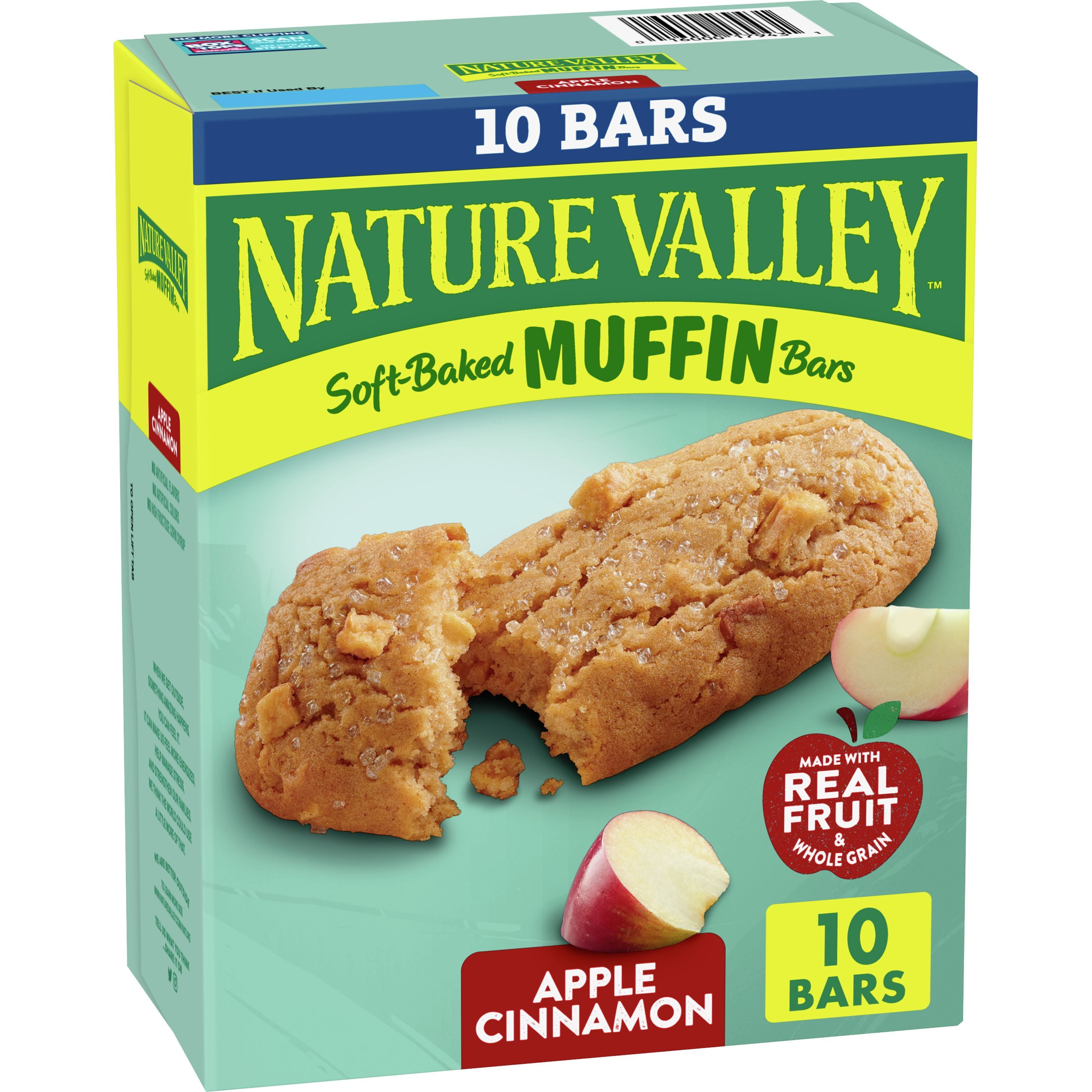 Nature Valley Soft-Baked Muffin Bars, Apple Cinnamon, Snack Bars, 10 ct