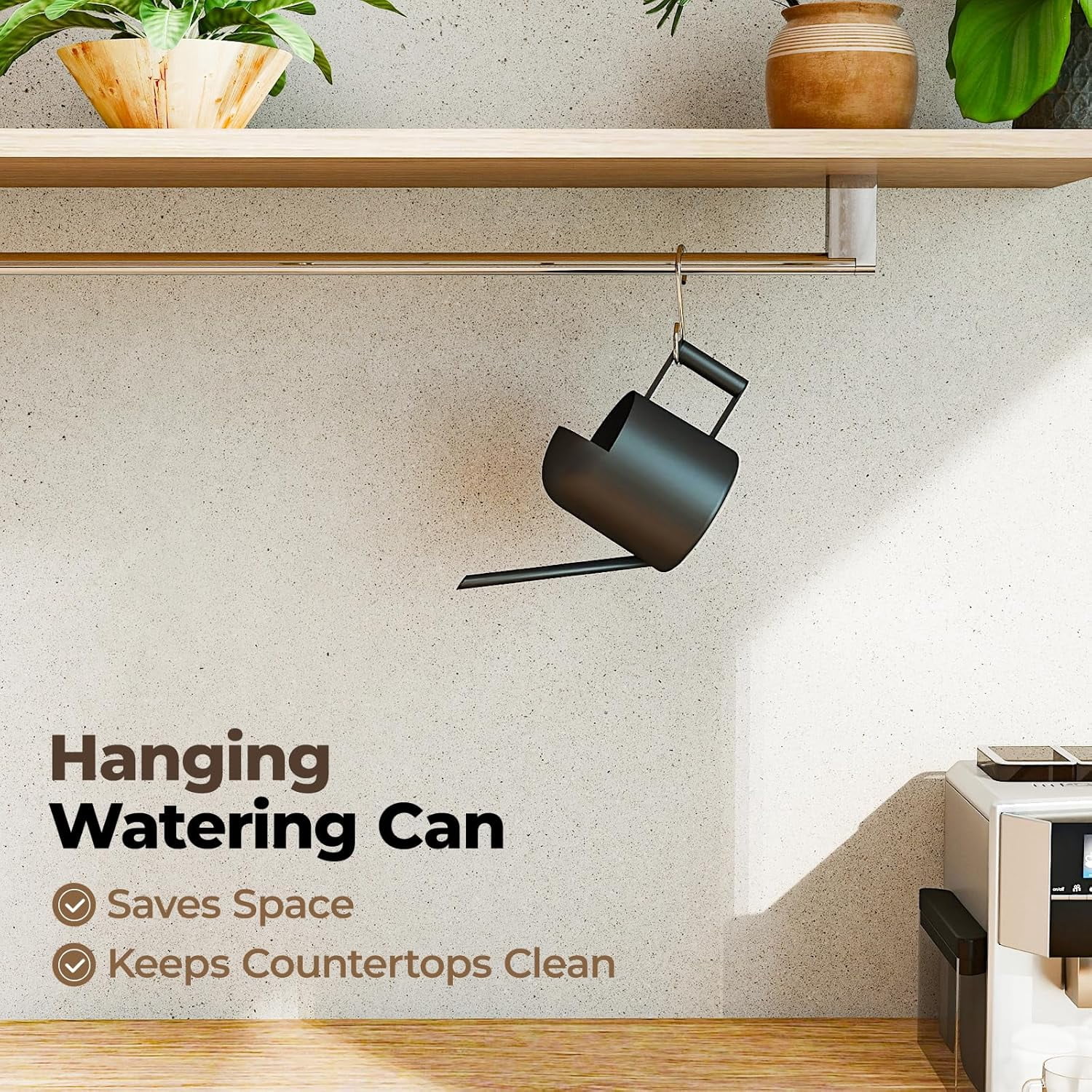 Small Watering Can Indoor Outdoor Plant Black Metal Stainless Steel Long Spoutt Flowers Cans for House Garden Plants 10OZ Bottle Cute Decorative Bonsai