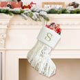 thumbnail image 4 of Mecorevxz Christmas Stockings with Initials, 22 cm Mini Letter Stocking, Embroidered Small Red White Cable Knitted Christmas Decoration for Home Family Xmas Tree Fireplace Gifts-Letter S, 4 of 6