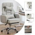 thumbnail image 6 of HomePerch Ergonomic High Back Office Chair with Lumbar Support, Reclining Swivel Computer Desk Chair with Footrest and Headrest, Faux Leather Executive Chair for Home Office,Light Gray, 6 of 10