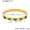 Z325-Green, variant on Waterproof Bracelet for Women - 14K Gold Plated Bangle with Cubic Zirconia - Stainless Steel Hinge Bracelet Jewelry Gifts
