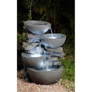 Jeco FCL059 Modern Bowls Fountain with Led Lights