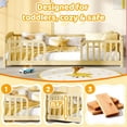 thumbnail image 3 of Alvantor Twin Size Floor Bed with Entrance and Guardrails – Low Montessori Wood Bed Frame for Toddlers, Natural, 3 of 6