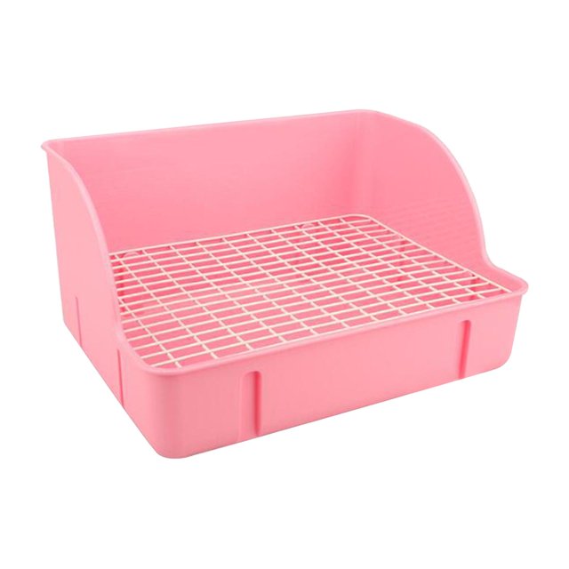 braveheart Rabbit Litter Tray Toilet Smart Construction Reduces Cleanup Time Rabbit Owners Sturdy And Durable Comfortable Smooth Pink 29x22x15.5cm
