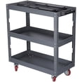 thumbnail image 6 of 3-Tier Rolling Tool Cart, 660 LBS Capacity Heavy Duty Service Cart with Handle & Lockable Wheels, Rolling Trolley Storage Organizer with Adjustable Dividers, for Warehouse Garage, 6 of 6