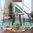 thumbnail image 3 of Round Rugs 5 Ft, Teal Christmas Non Slip Area Rugs for Kitchen Bedroom Entryway, Gnomes Xmas Tree Snowflake Winter Gifts Washable Carpet Runner Rug Floor Mats for Bedroom Home Decor, 3 of 9