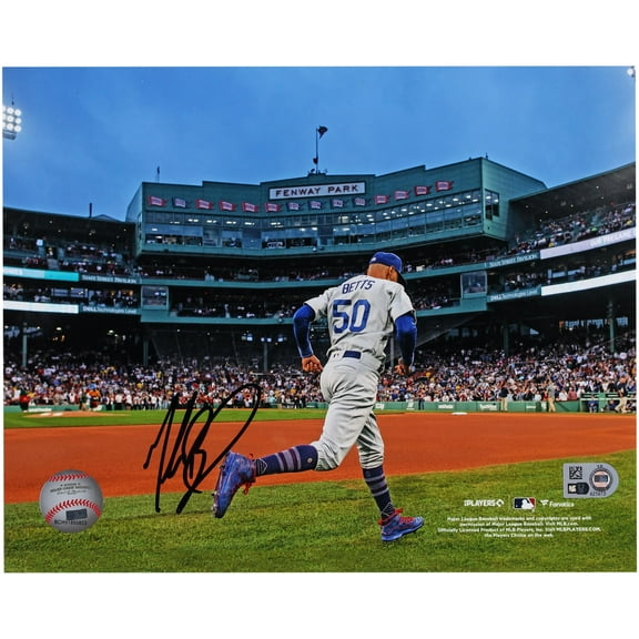 Mookie Betts Los Angeles Dodgers Autographed 8" x 10" at Fenway Park Photograph - Fanatics Authentic Certified