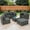 Gray, variant on 6 Piece Patio Furniture Set Outdoor Wicker Conversation Set All Weather PE Rattan Sectional Sofa Set with Ottoman, Cushions and Tempered Glass Table, White