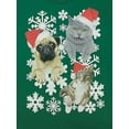 thumbnail image 2 of Boys Green Holiday Cats & Dog Short Sleeve T-Shirt Christmas Snow Tee Shirt S, 2 of 2
