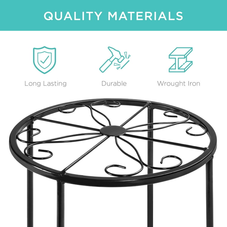 Best Choice Products Set of 4 Indoor Outdoor Metal Plant Stands, Flowerpot Holders for Home & Garden w/Starburst Design