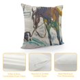 thumbnail image 4 of Orinice Horse Dog Snow Graphic Decorative Cushion Throw Pillow Cover Short Plush Winter Home Decor 1PC 12x12in, 4 of 5