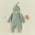 thumbnail image 4 of Cjfdfy Newborn Baby Girl Boy Fall Outfits Cousin Crew Waffled Ribbed Long Sleeve Bodysuit And Hat 2Pcs Infant Cute Coming Home Fall Winter Outfit 0-9M, 4 of 9
