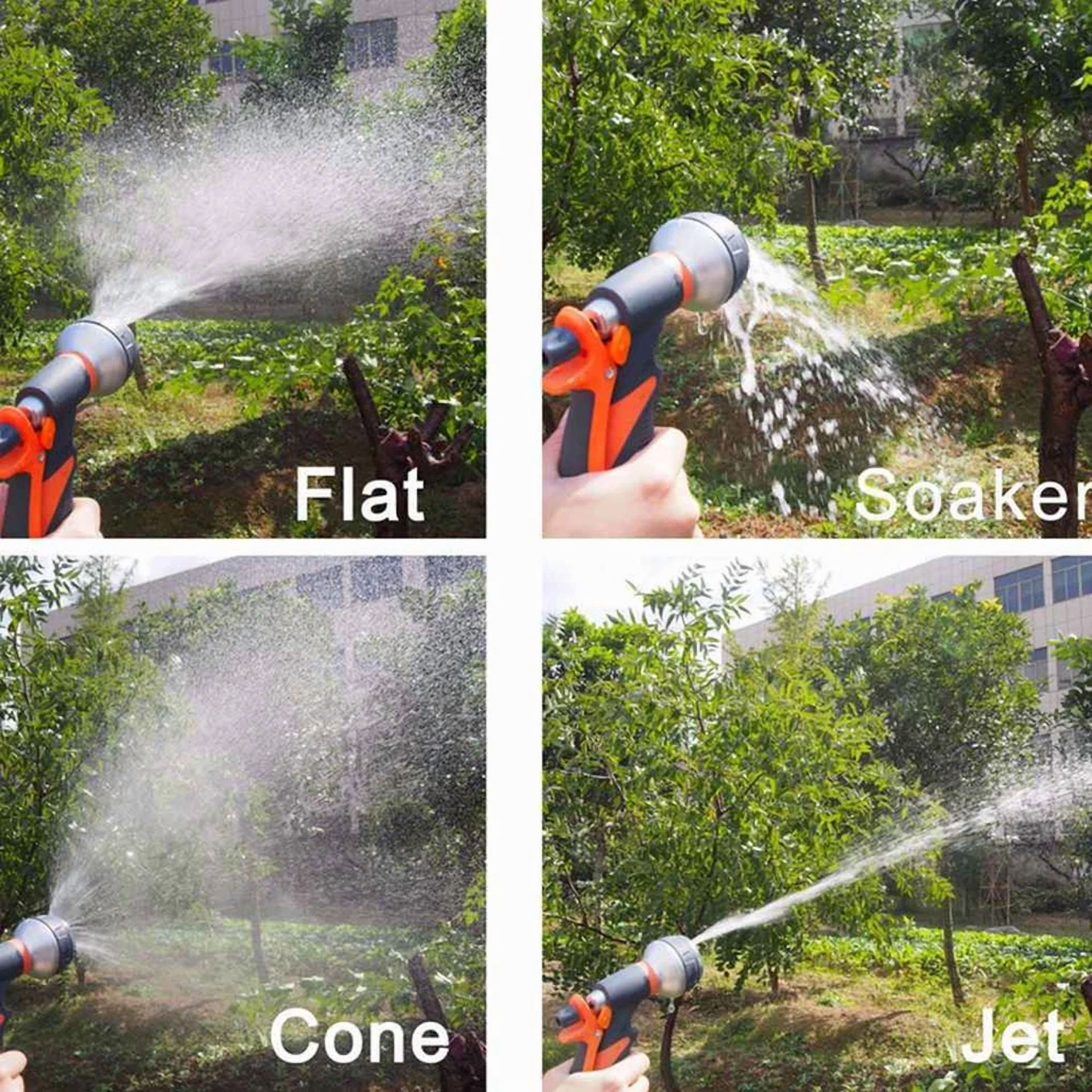 PURELY- Bastex High Pressure 8-Pattern Adjustable Garden Hose Nozzle Hand Sprayer
