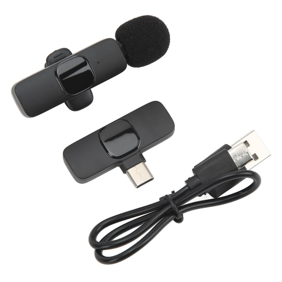 Video Recording Mic, High Sensitivity Microphone Wireless Lavalier Microphone 20m Transmission  For Phone 1