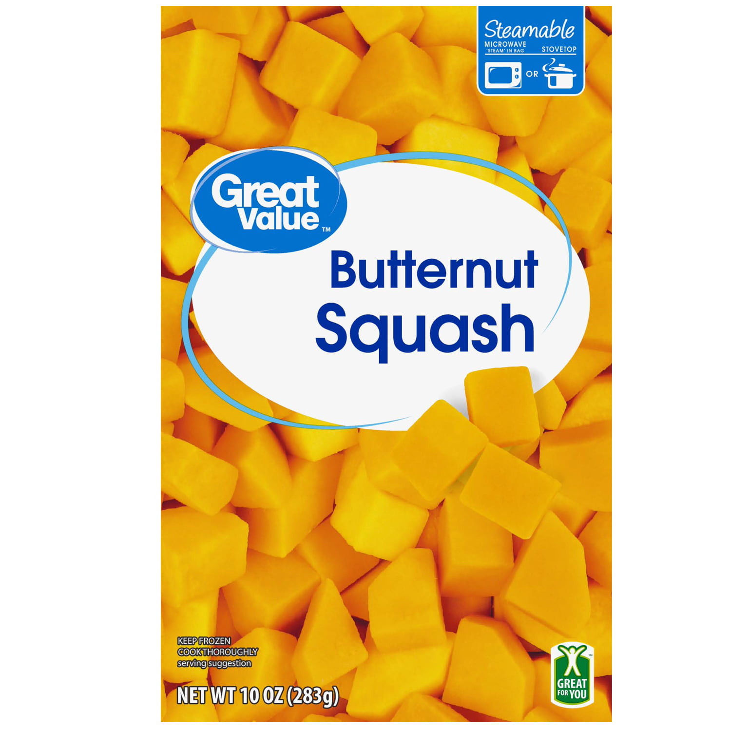 Great Value Steamable Butternut Squash, Frozen, 10 oz