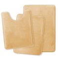 thumbnail image 2 of Set of 3 Clara Clark Bath Mat Bathroom Rug - Absorbent Memory Foam Bath Rugs - Non-Slip, Thick, Cozy Velvet Feel Microfiber Bathrug - Cream - Large 20"x32" - Small 17"x24" - Contour 24"x20", 2 of 6