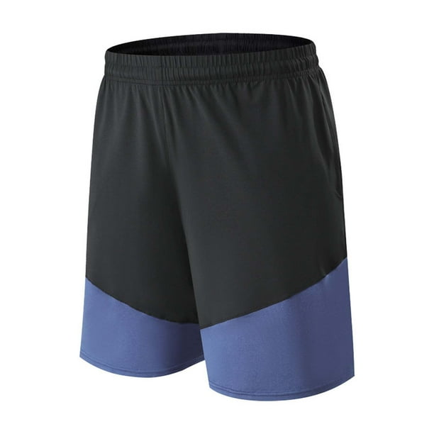 pstuiky Pantalones cortos para hombre, Pantalones cortos elásticos de baloncesto de verano para hombre con diseño de bloques de color y movimiento de tren Pantalones cortos cargo