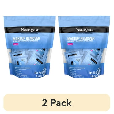 (2 pack) Neutrogena Cleansing Makeup Remover Wipes, Individually Wrapped, 20 Count