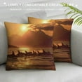 thumbnail image 3 of Orinice Sunset Ocean Mountains Graphic Decorative Cushion Throw Pillow Cover Short Plush for Home Living Room Bed Sofa Zipper Closure 1PC 24x24in, 3 of 5