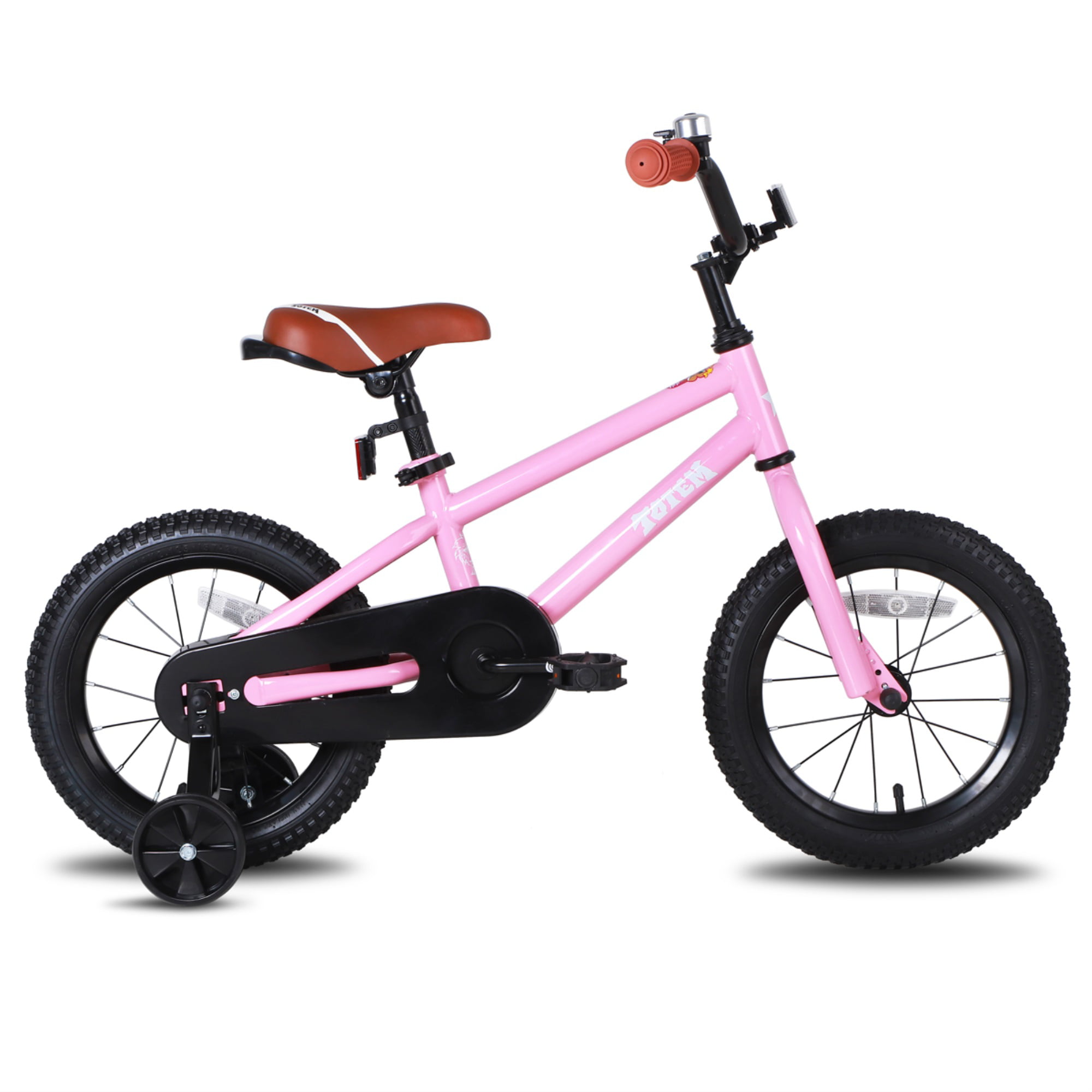 JOYSTAR 14 & 16 Inch Kids Bike with Basket & Training Wheels for 3-7 Years Old Girls & Boys Ivory & Pink 